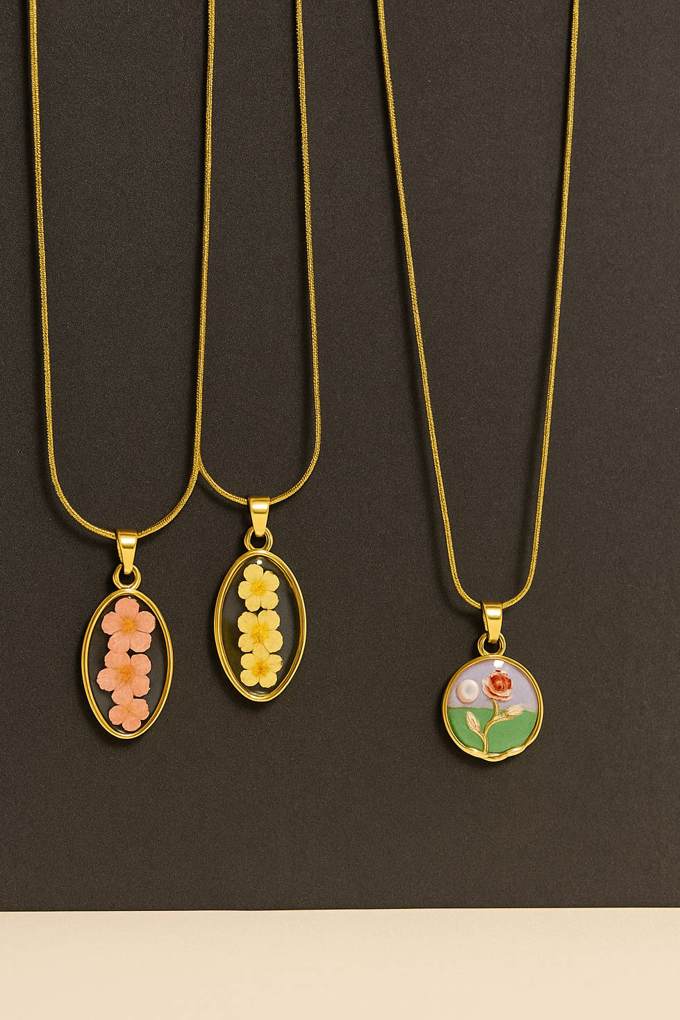 Resin Pink Flower Chain