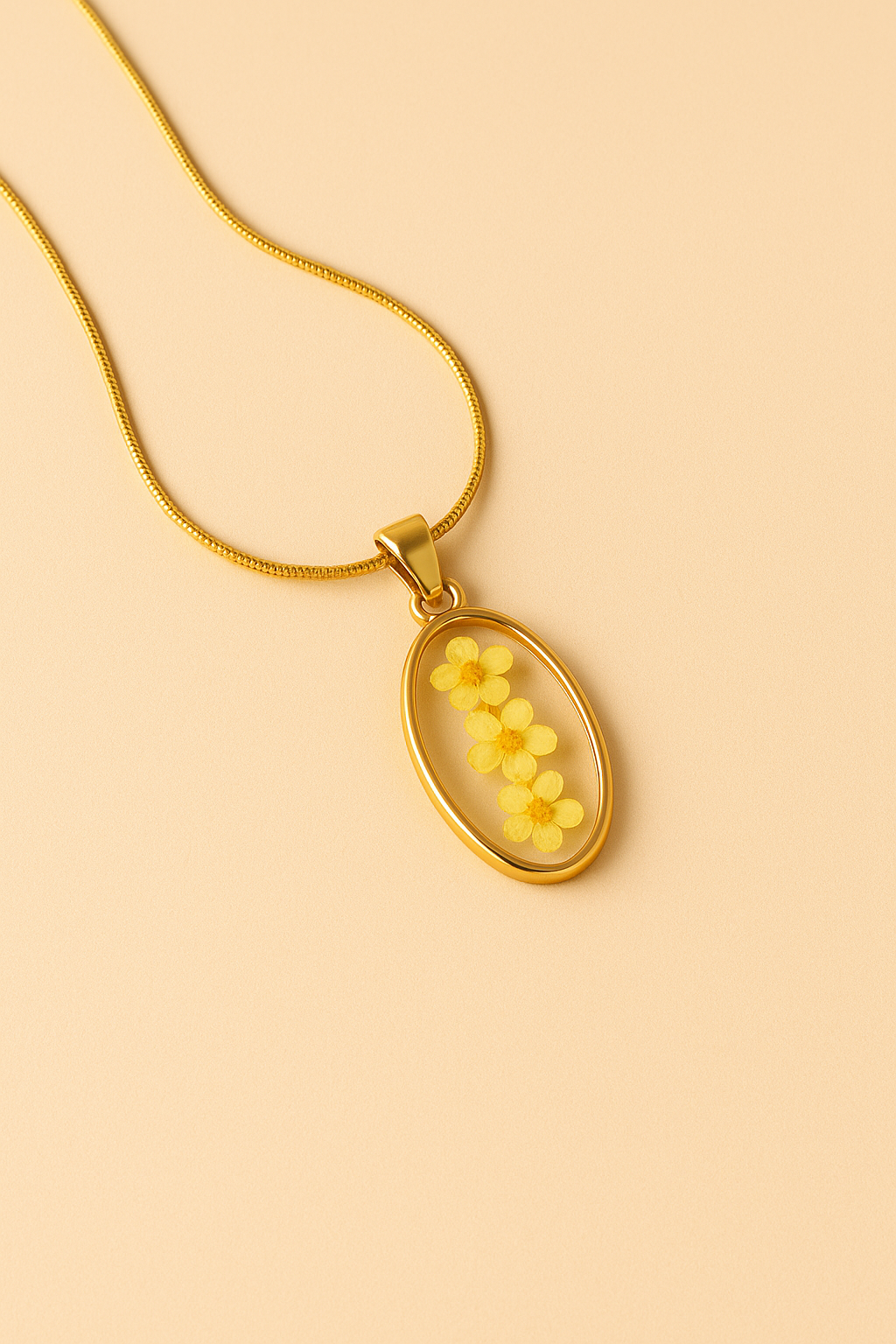 Yellow resin flower chain